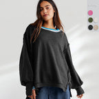 Damen Oversized Sweatshirt mit kreativem Saumdesign
