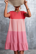 Damen lässiges Sommerkleid mit Rüschendetails und fließendem Schnitt R&B