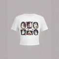 Damen Crop-T-Shirt mit verspieltem Geistermotiv R&B
