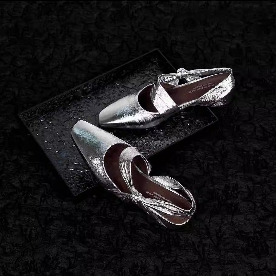 Damen Slingback-Pumps mit elegantem Knöchelriemen und modischem Glanz