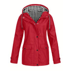 Damen modische Regenjacke mit kontrastierendem Innenfutter und praktischen Taschen R&B