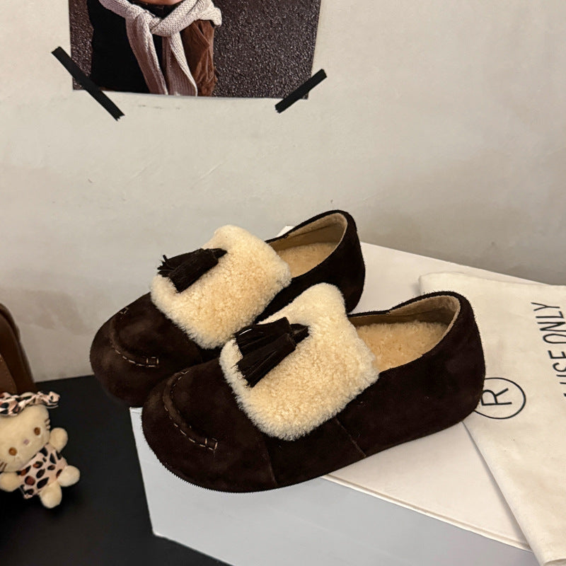 Damen kuschelige Hausschuhe mit weichem Innenfutter und modischer Applikation R&B