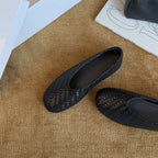 Damen Ballerinas aus hochwertigem geflochtenem Leder mit rutschfester Sohle R&B