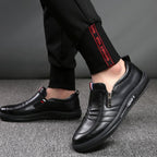 Herren Komfortable Slip-On Leder-Sneaker mit dezentem Reißverschluss und flexiblem Sohlenprofil R&B