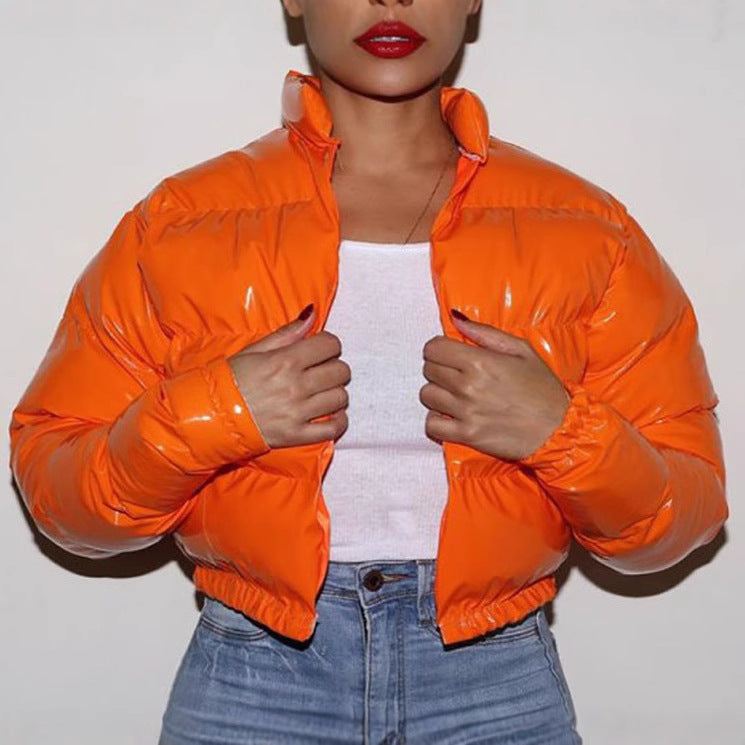 Damen Glänzende Kurzdaunenjacke R&B