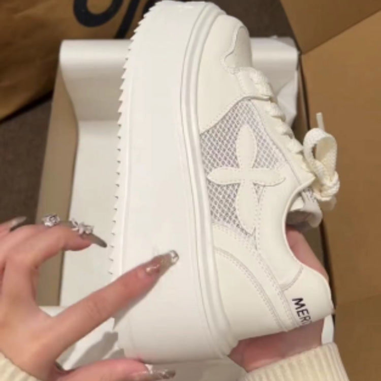 Damen Plateau-Sneaker mit atmungsaktivem Mesh-Obermaterial und modischem Design R&B