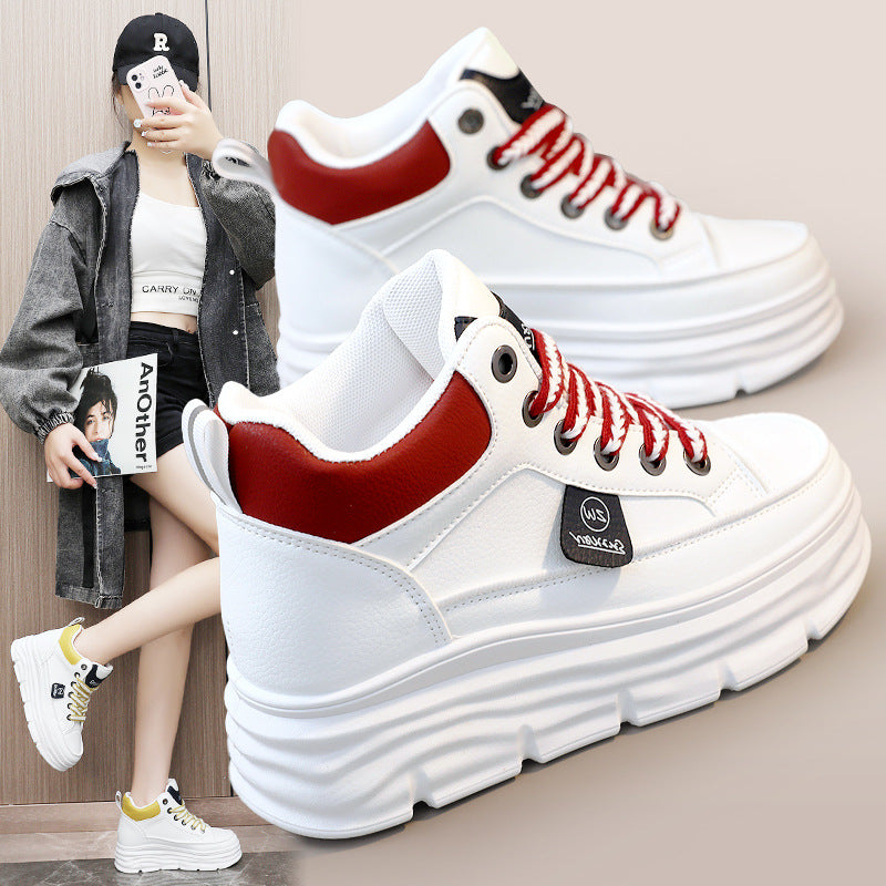 Damen Plateausneaker mit modischen Schnürsenkeln und stabiler Sohle R&B