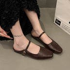 Damen elegante Slingback-Pantoletten aus hochwertigem Leder mit modischem Riemen R&B