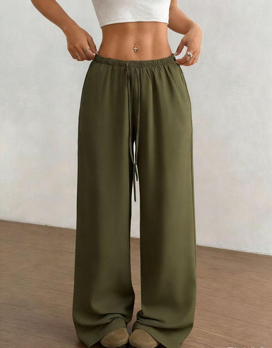 Damen weite, glänzende Palazzo-Hose R&B