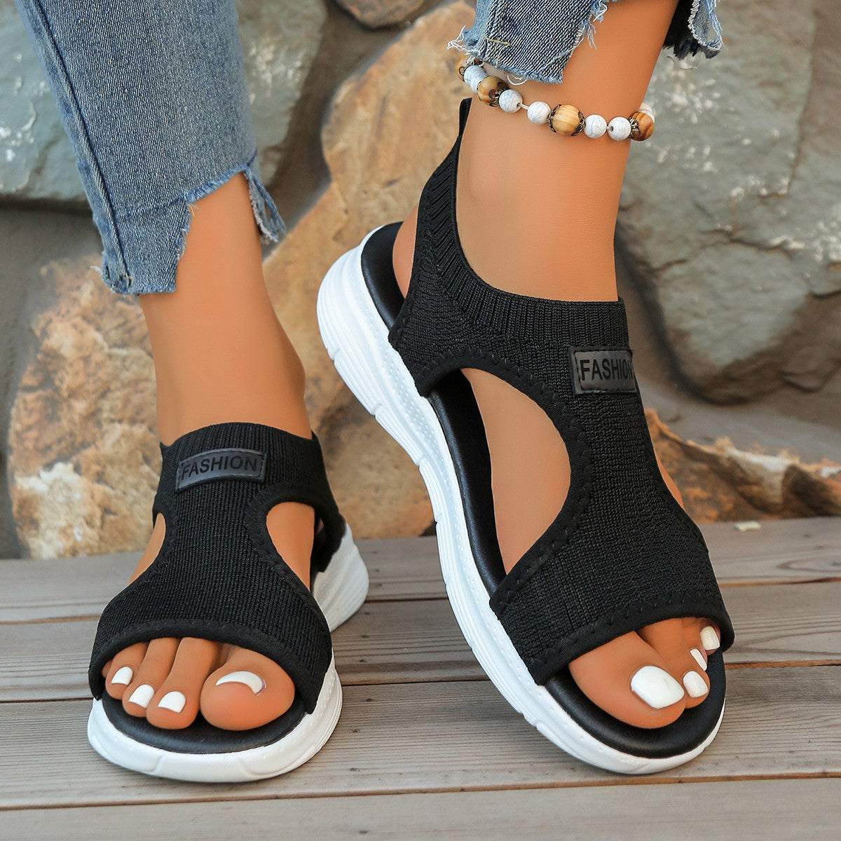 Damen Freizeitsandalen mit atmungsaktiven Riemen und rutschfester Sohle R&B