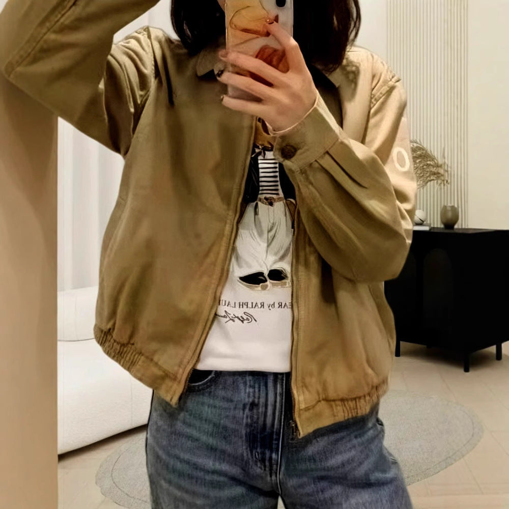 Damen modische Blousonjacke mit praktischen Taschen R&B