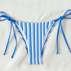 Damen Bikinislip mit verstellbaren Bindändern und Streifenmuster