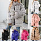 Damen Bequemer Kunstfellparka mit breitem Kragen und weichen Details R&B