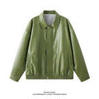 Herren elegante Kunstlederjacke mit elastischem Bund R&B