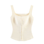 Damen tailliertes Camisole-Top mit quadratischem Ausschnitt und elastischem Material R&B