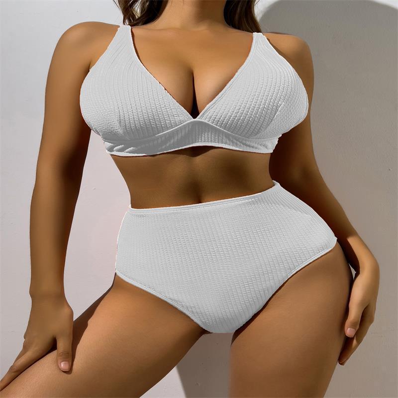 Damen Hochgeschnittener Bikini mit strukturiertem Oberteil R&B