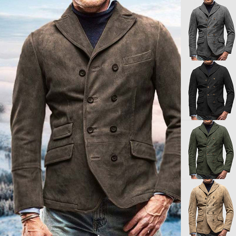 Herren Wildlederblazer – eleganter Herren Blazer mit doppelter Knopfleiste