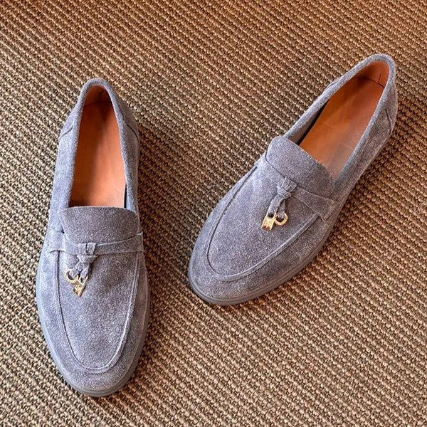 Damen elegante Mokassins aus Wildleder mit modischen Akzenten R&B