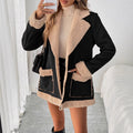 Damen Oversized Teddy-Jacke mit Taschen und weich gefüttertem Kragen