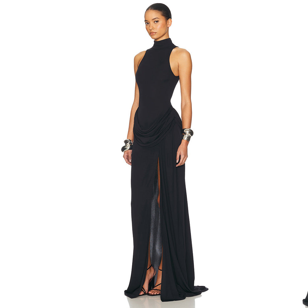 Damen Maxikleid mit figurbetontem Schnitt und elegantem Drapierungselement R&B