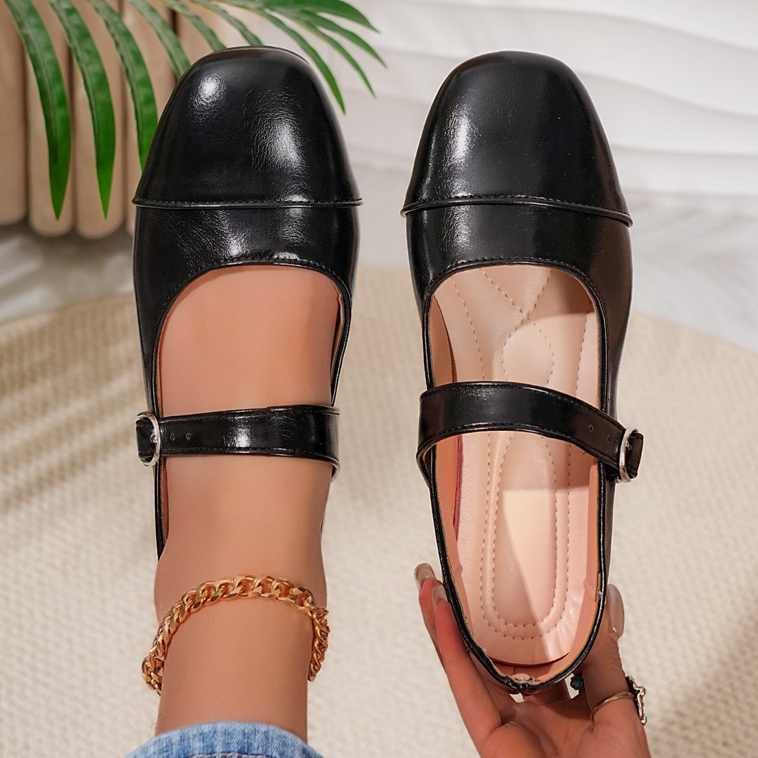 Damen Ballerinas mit verstellbarem Riemen und elegantem Obermaterial R&B