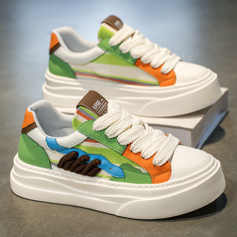 Damen sportive Plateau-Sneaker mit buntem Design R&B