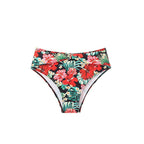 Damen Hochgeschnittener Floral-Bikini mit Raffung und elastischem Bund R&B