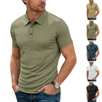 Herren nan strukturiertes Mikrojacquard-Poloshirt mit schlanker Passform und elastischem Komfortstretch R&B