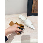 Damen elegante Mules mit geschwungenem Riemendetail R&B