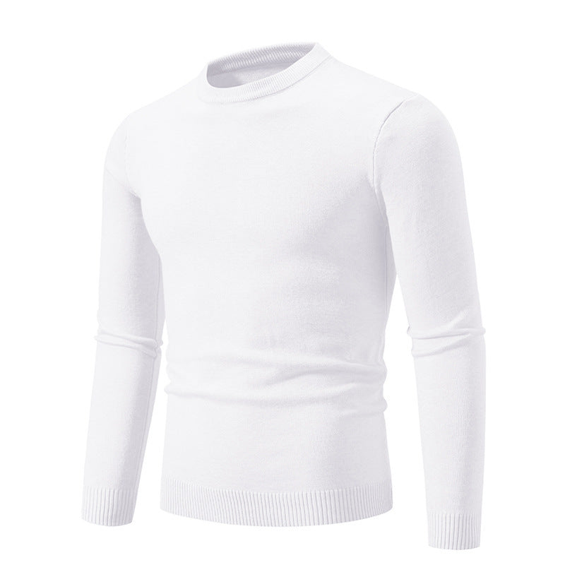 Herren klassischer Rundhals-Pullover aus weichem Strick R&B
