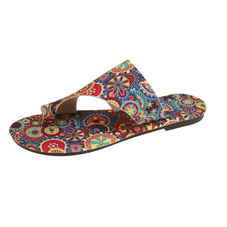 Damen Zehentrenner-Sandalen mit floralem Muster und bequemer Fußbettung R&B