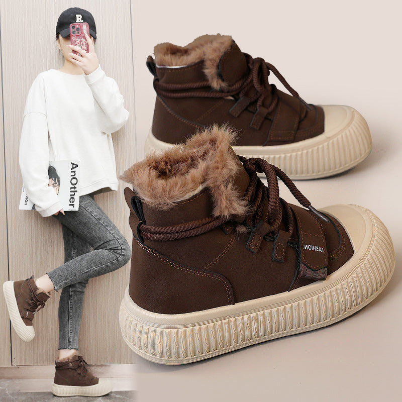 Damen Winter Sneakers mit kuscheligem Fleece-Futter und rutschfester Sohle R&B