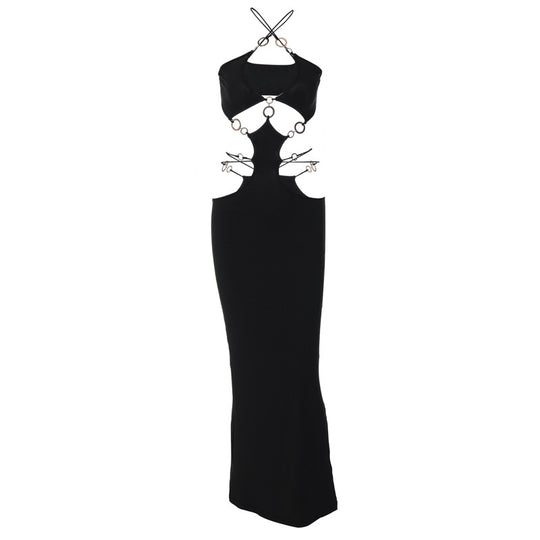 Damen Elegantes Maxikleid mit ausgefallenem Cut-Out-Design R&B
