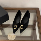 Damen elegante spitze Pumps mit dekorativen Metallakzenten R&B