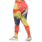 Damen farbenfrohe Leggings mit modernem Batikmuster R&B