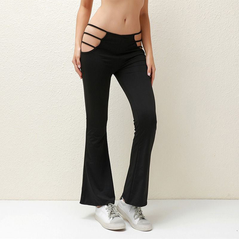 Damen Flared Leggings mit modischem Cut-Out Design R&B