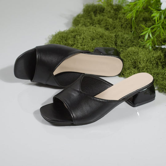 Damen elegante Mules mit modischem Blockabsatz R&B