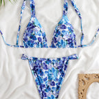 Damen Triangel-Bikini-Set mit modischem Tiermuster R&B