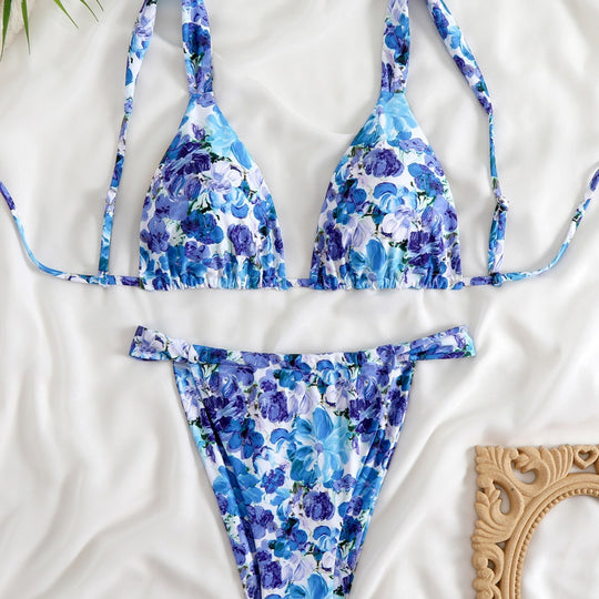 Damen Triangel-Bikini-Set mit modischem Tiermuster R&B