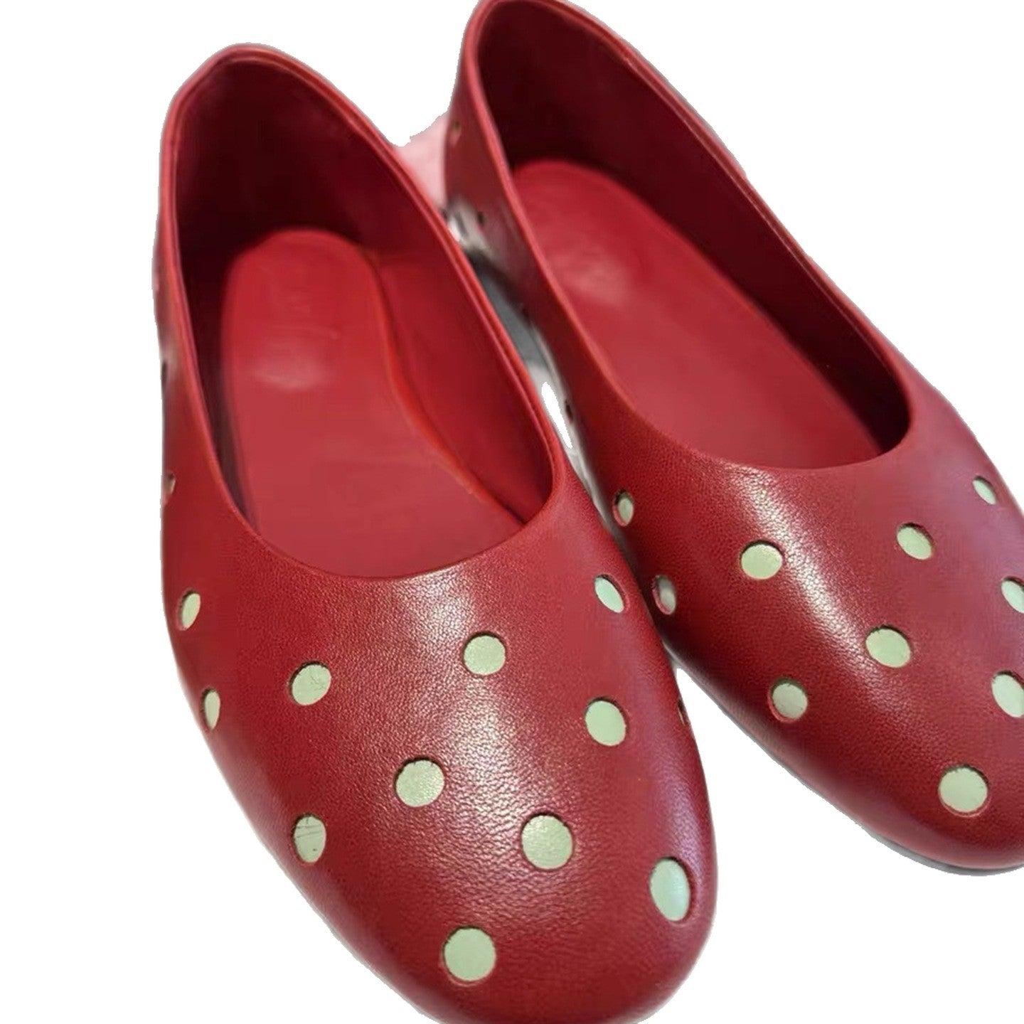 Damen Ballerinas mit luftiger Lochmusterung und trendigen Punkten R&B