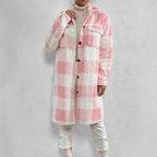 Damen Kuschelige Karojacke R&B