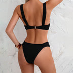 Damen Triangel-Bikini-Set mit elegantem Wickeldetail und stützenden Trägern R&B