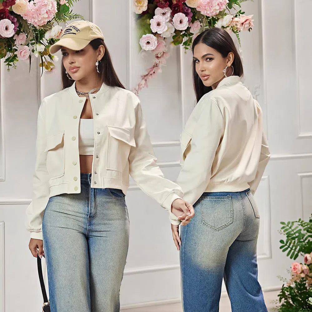 Damen elegante cropped Jacke R&B