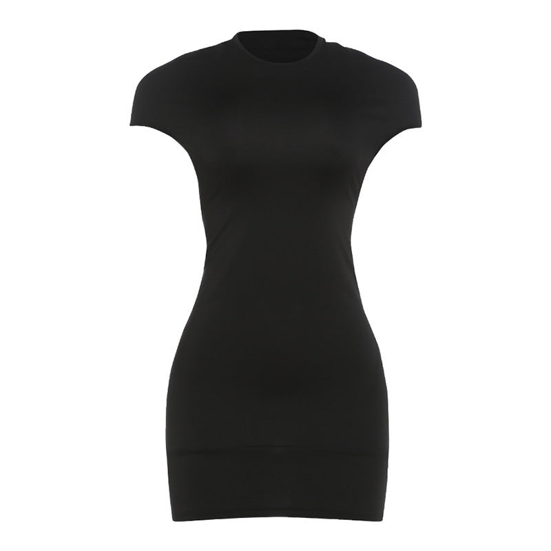 Damen Figurschmeichelndes Mini-Kleid mit schulterfreien Ärmeln und legere Passform R&B