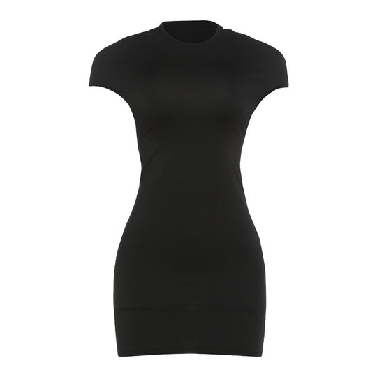 Damen Figurschmeichelndes Mini-Kleid mit schulterfreien Ärmeln und legere Passform R&B