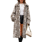 Damen Oversized Kunstpelzmantel mit Schlangenmotiv R&B