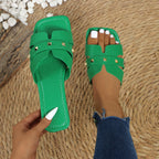 Damen Modische Riemensandalen mit dekorativen Nieten und komfortabler Sohle R&B