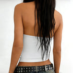 Damen Halter-Top mit elegantem Spitzenbesatz und raffinierten Rüschendetails R&B