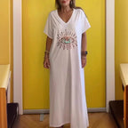 Damen strandliches Maxikleid mit funkelndem Augendesign R&B