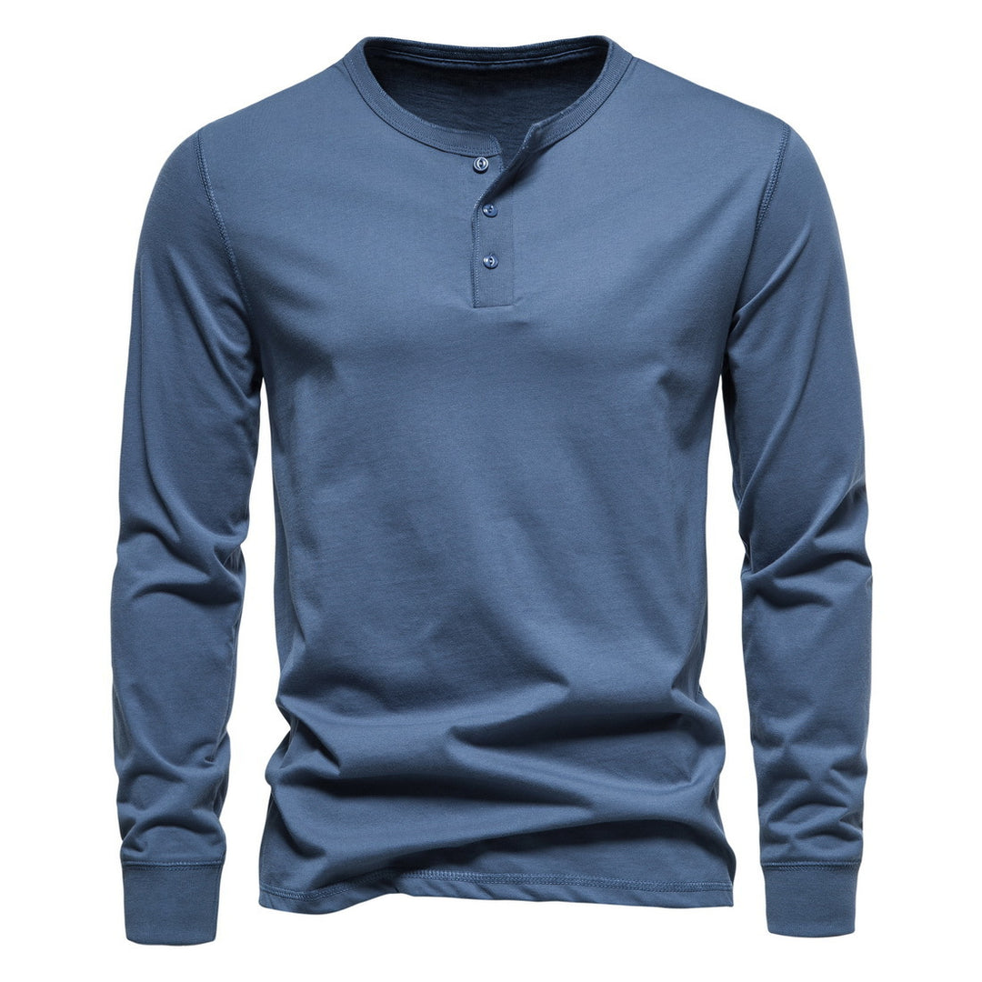 Herren Langarm-Henley-Shirt mit Knopfleiste und hohem Tragekomfort R&B